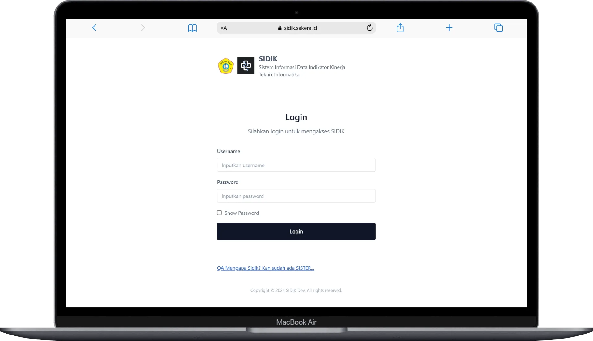SIDIK (Sistem Informasi Data Indikator Kinerja Dosen)